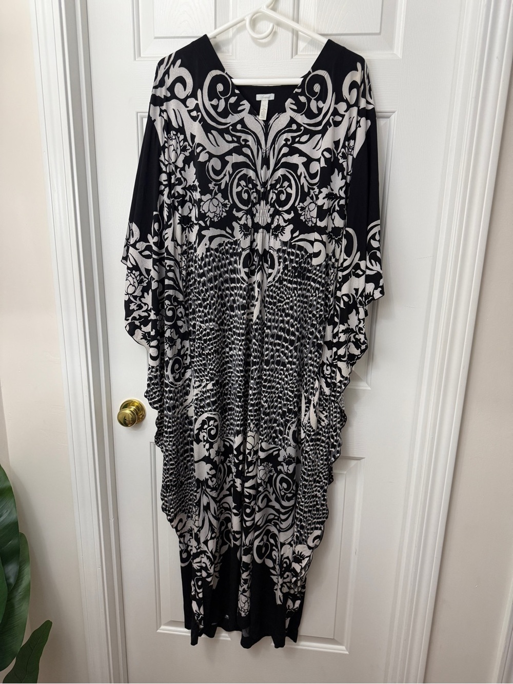 Soma Black and White Maxi Caftan Dress